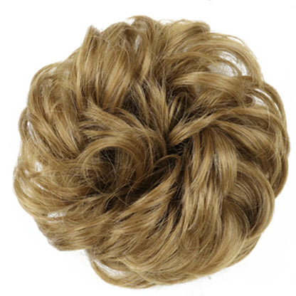 Azqueen Synthetic Messy Bun Chignon – Gray Brown Hair Bun Pad with Elastic Rope & Rubber Band Hair Extensions