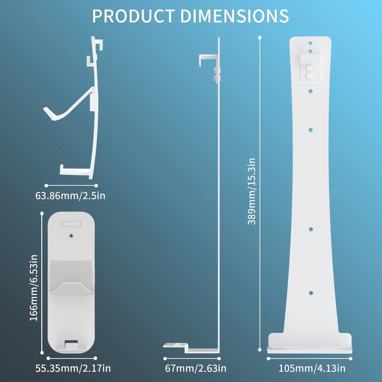 Steel Wall Mount Bracket for PS5 Slim – Stable Metal Wall Stand with Controller & Headphone Holder P5227