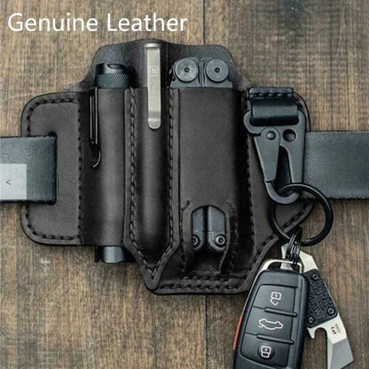Leather Multitool Sheath - EDC Pocket Organizer Pouch for Leatherman Tools Camping Gear