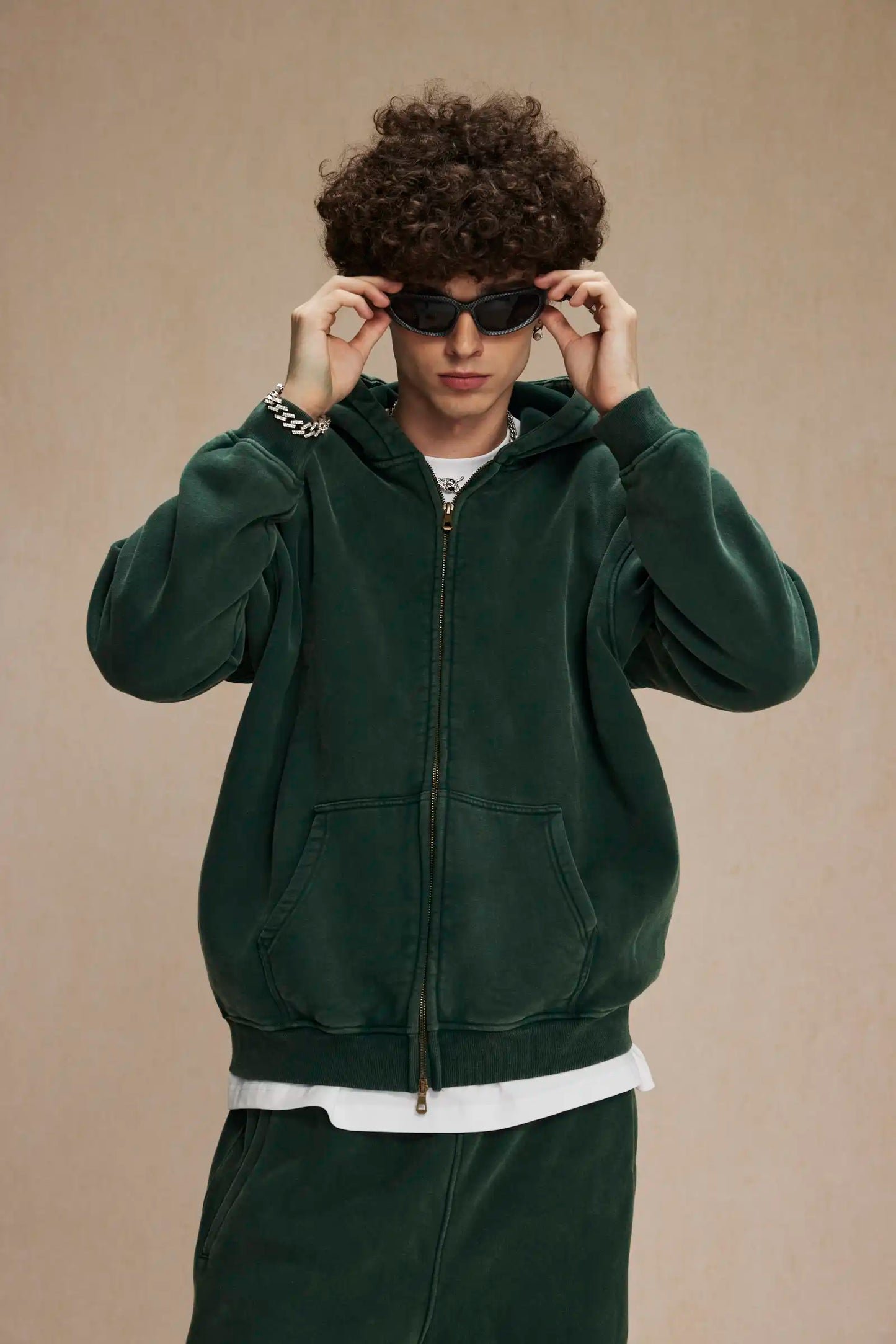 Batik Fleece Zipper Hoodie – Warm Ethnic Style Zip-Up Sweatshirt