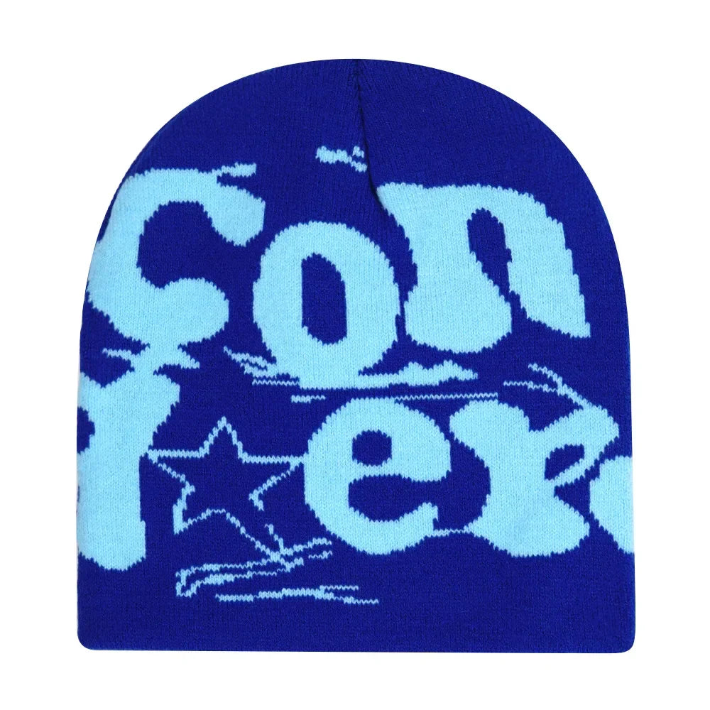 Y2K Letter Knitted Beanie Cap – Unisex Winter Autumn Warm Ski Skullcap, Hip Hop Streetwear Ear Cover Hat for Men & Women
