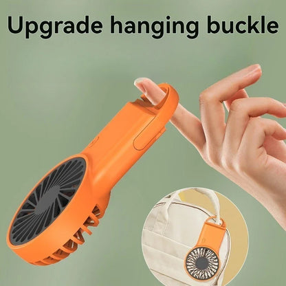 New Foldable USB Rechargeable Mini Fan | Handheld Desktop Fan with Cartoon Design & Hook for Outdoor, Home & Office Use