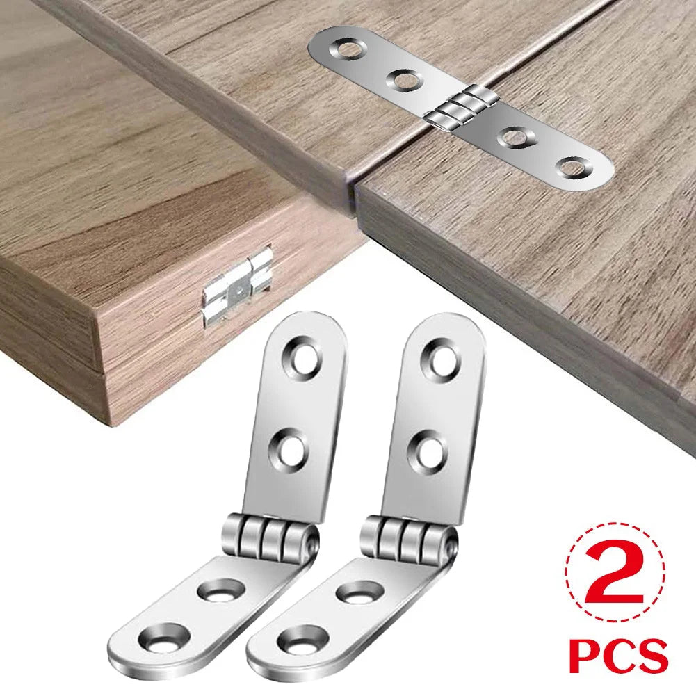 180 Degree Foldable Hinges (2pcs) | Screw-On Flap Hinges for Sewing Machine Cabinets & Furniture Hardware
