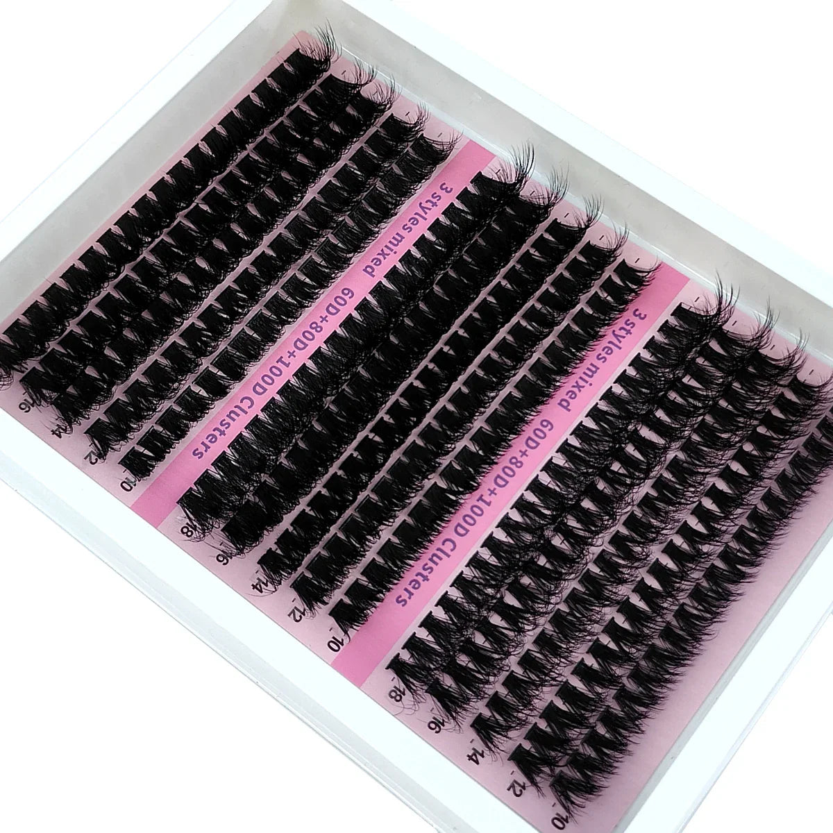 New 15 Rows DIY 5D Fluffy Lash Clusters – 60D–200D Wispy Thick Individual Eyelash Extensions 10–20mm Volume Lash Kit for Salon-Style Look