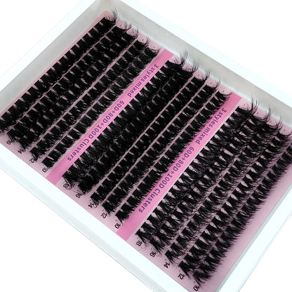 New 15 Rows DIY 5D Fluffy Lash Clusters – 60D–200D Wispy Thick Individual Eyelash Extensions 10–20mm Volume Lash Kit for Salon-Style Look