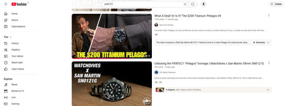 San Martin SN0121T Titanium Diving Watch – NH35 Automatic, Grade 2 Titanium, 120-Click Bezel, 300M Waterproof Wristwatch