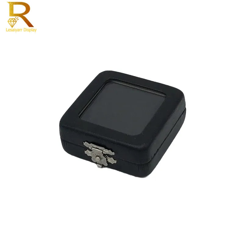 PU Leather Loose Diamond & Gemstone Display Box – Jewelry Storage Organizer Case with Black/White Pad for Beads, Pendants & Stones