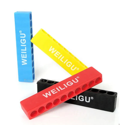 6.35mm Hex Screwdriver Bit Holder - Soft Rubber Organizer with 10/12 Hole Plastic Storage Box