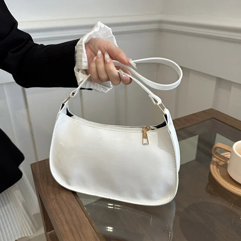 Retro Solid Color PU Leather Shoulder Bag – Fashion Women's Handbag, Casual Designer Hobo Underarm Bag