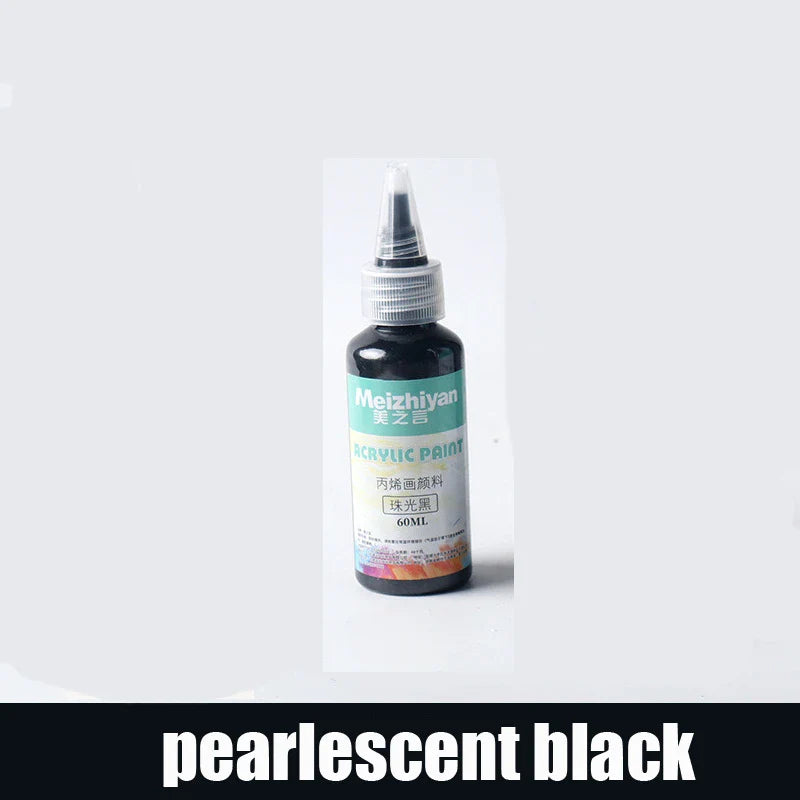 60/100ml Golden Acrylic Paint – Metal Pearlescent Waterproof Non-Fading Gypsum Glue for DIY Hand Painting