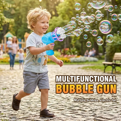 Kids Bubble Gun Toy - Automatic Soap Bubble Blower for Outdoor Play & Parties