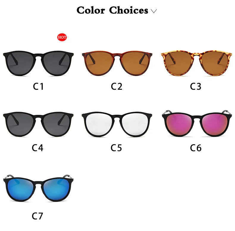 Metal Frame Vintage Round Sunglasses — Reflective UV Protection Shades for Men & Women
