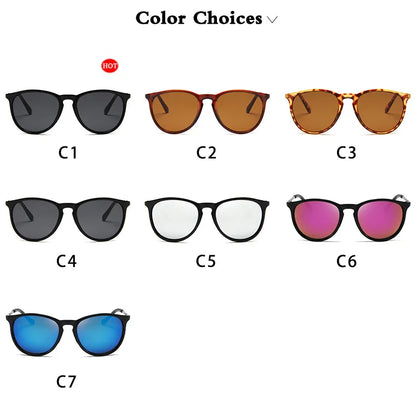 Metal Frame Vintage Round Sunglasses — Reflective UV Protection Shades for Men & Women