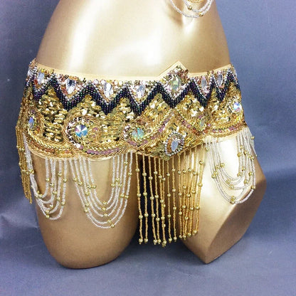 Sexy Belly Dance Costume Set for Women – 2-Piece Bra & Belt Outfit for Sizes 34D/DD,36D/DD,38/D/DDD,40B/C/D,42D/DD