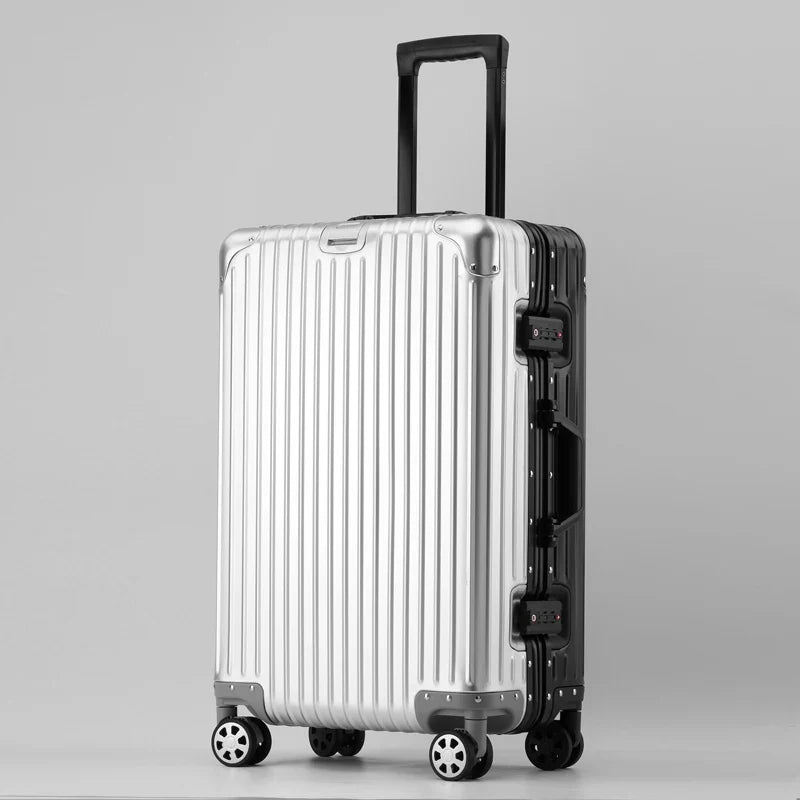 Aluminum Magnesium Alloy Rolling Suitcase – Designer Carry-On & Cabin Luggage, 20/28/30 Inch Trolley Case