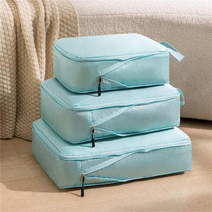 3pcs Travel Packing Bag Set | Compressible Waterproof Nylon Organizer for Suitcase, Luggage, Portable