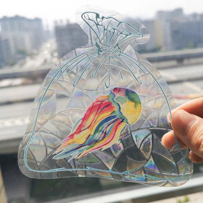 3D Rainbow Sun Catcher Window Film Sticker – Self-Adhesive PVC Light Catching Wall & Glass Decal for Home Decor & Motorcycle Styling