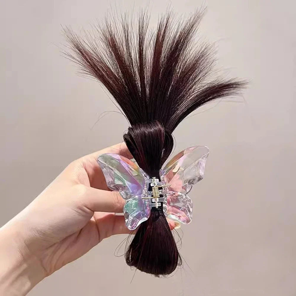 Women’s Half-Tie Hair Claw – Feather Shuttlecock & Crab Clip for High Ponytail Hairstyles