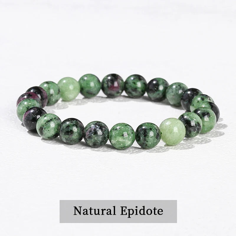Natural Stone Beaded Bracelet - Obsidian, Fluorite & Quartz Healing Stretch Jewelry for Men & Women