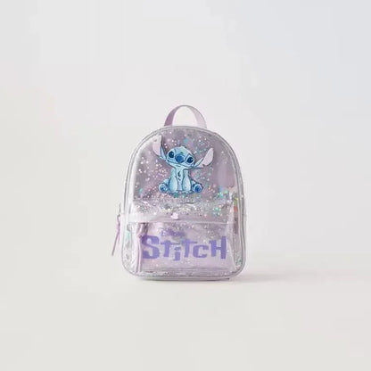 Disney Stitched Cartoon Sequined School Bag - Trendy & Versatile Backpack for Boys and Girls, Perfect for Kindergarten