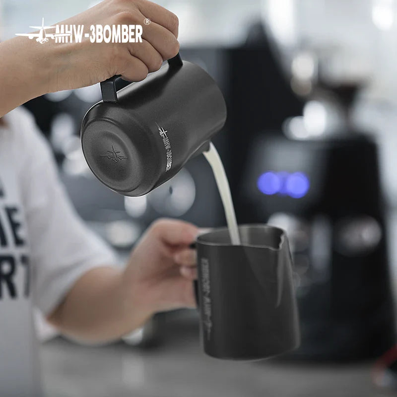 MHW-3BOMBER Turbo Milk Frothing Pitcher – 350ml/450ml Steaming Jug for Professional Foam, Home Barista & Kitchen Use
