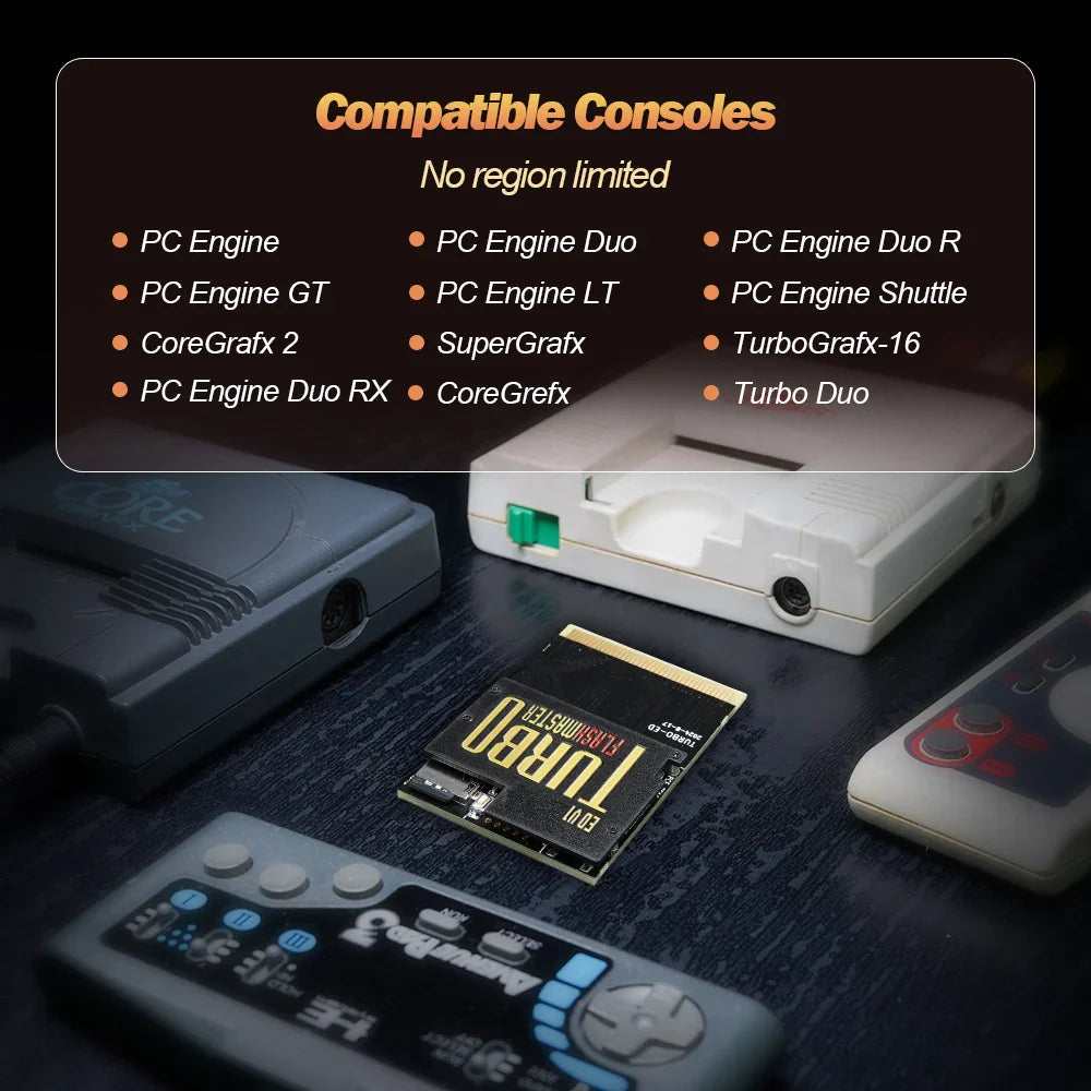 PCE Game Card — 1000+ Games Memory Storage for PC-Engine TurboGrafX NTSC/PAL Consoles