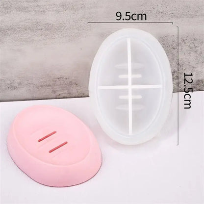 DIY Silicone Soap Dish Mold – Epoxy Resin Soap Holder with Drain, Practical Storage Box for Home Decoration