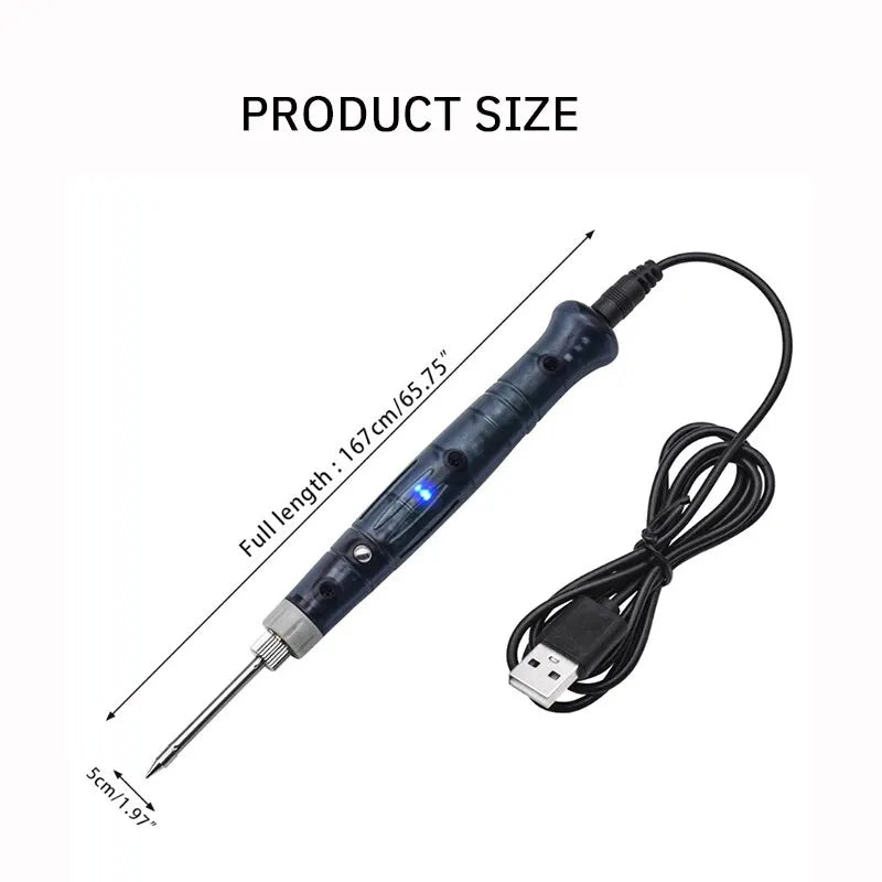 Portable Mini USB 5V Soldering Iron - Household Electronic Repair Solder Welding Tool, Student Electric Soldering Pen Combination