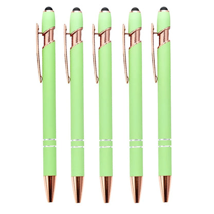 2-in-1 Metal Stylus Ballpoint Pen — 1.0mm Black Ink Pen for Smartphone and Tablet, Set of 5–10 Pieces