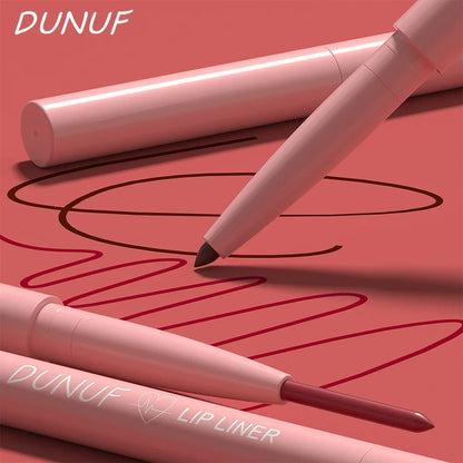 Matte Red Brown Lip Liner Pencil – Waterproof Slim Lip Contour Pen with Tapered Nib Long-Lasting Lip Stain