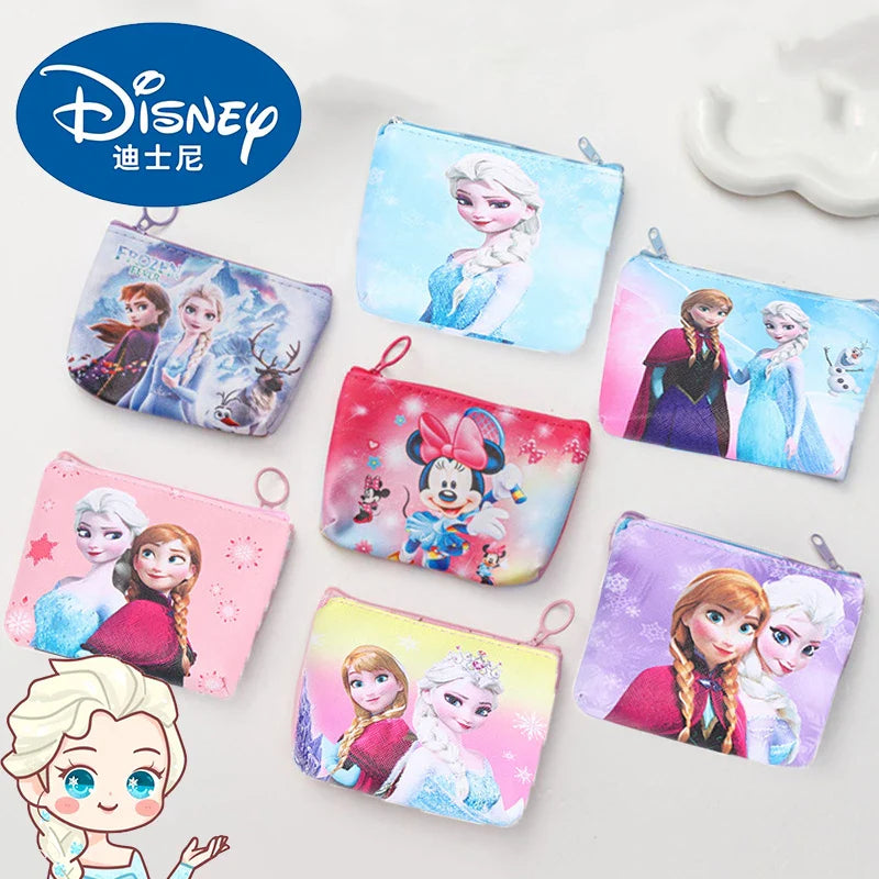 Disney Frozen Elsa & Sofia Coin Purse – Kawaii Princess Cartoon PU Wallet for Kids Gifts