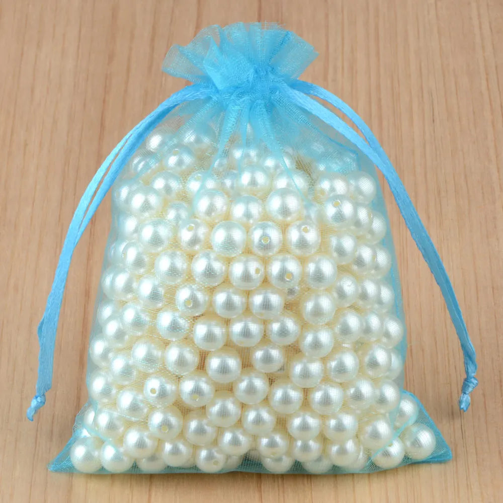 100pcs Organza Gift Bags – 7×9, 9×12, 10×15, 13×18cm Wedding & Jewelry Pouches