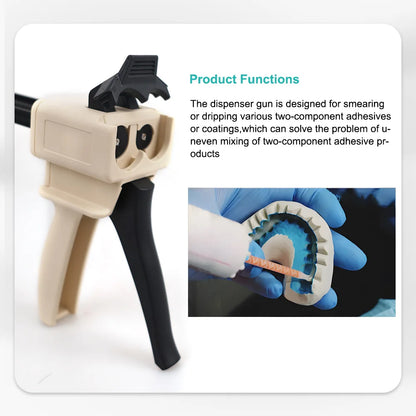Dental Impression Mixing & Dispensing Gun – 4:1/10:1 Silicone Rubber Dispenser for Dentist Tools, Denspay Universal Gun