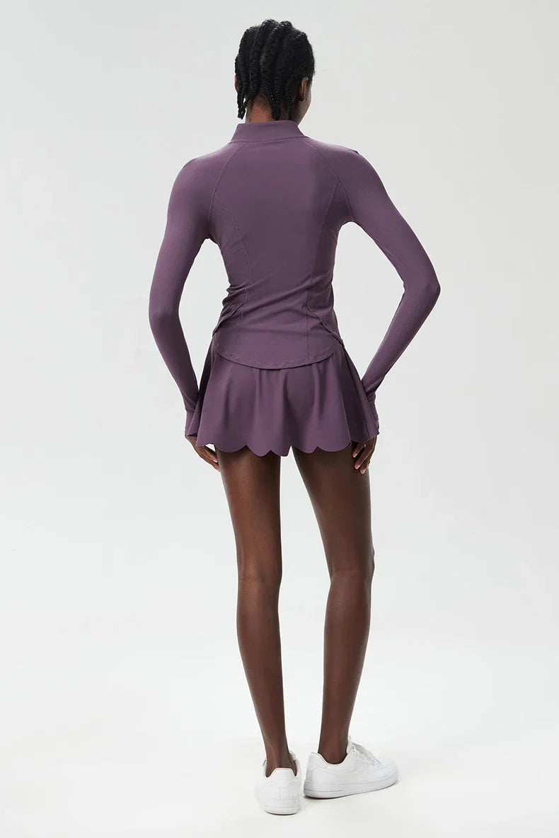 3-Piece Women’s Fitness Yoga Set – Breathable Quick-Dry Gym & Running Sportswear with Tennis Skirt