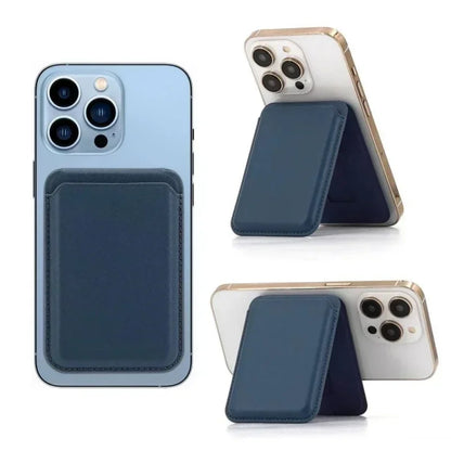 Strong Magnetic Leather Wallet with Hidden Stand – MagSafe Case & Card Holder for iPhone 13, 14, 15 Pro Max