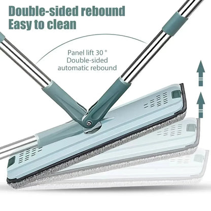 Hand-Free Wringing Flat Squeeze Mop with Bucket: Microfiber Mop Pads for Wet or Dry Usage on Hardwood Laminate Floors