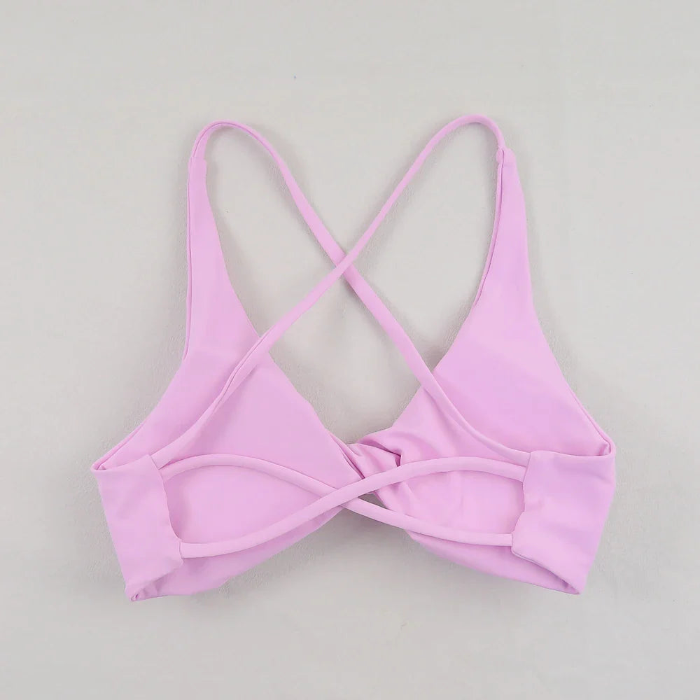 Sexy Slim Shoulder Strap Sports Bra – High Stretch Comfortable Breathable Yoga & Gym Workout Underwear with Detachable Straps