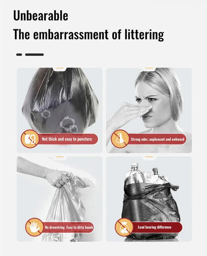 Garbage Bags with Drawstring – Transparent Disposable Bags for Household, Kitchen & Dorm Use, 3 Size Options
