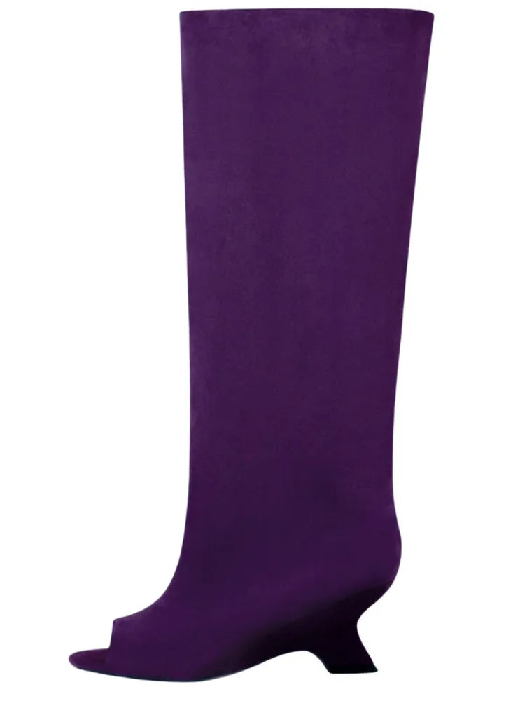 Women’s Knee-High Open Toe Boots 34-44 - 2026 Spring/Summer Chunky High Heel Fashion Boots