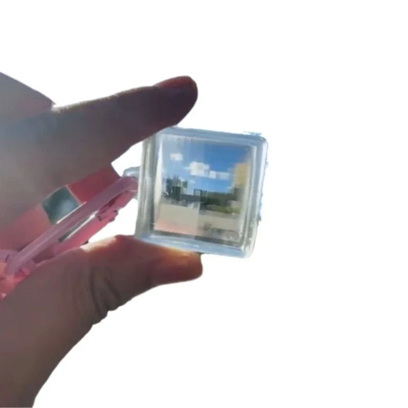 Pixel Photography Tool – Transparent Acrylic Mosaics for Keychains, Travel Memories, Blue, Black & Pink Lens