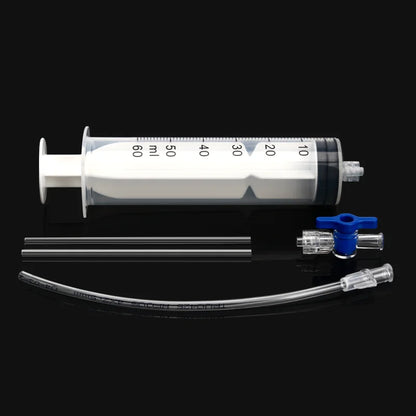 Bicycle Tubeless Tire Liquid Injection Tool — 60ML Syringe with Presta Valve Core Remover for MTB & Road Bikes