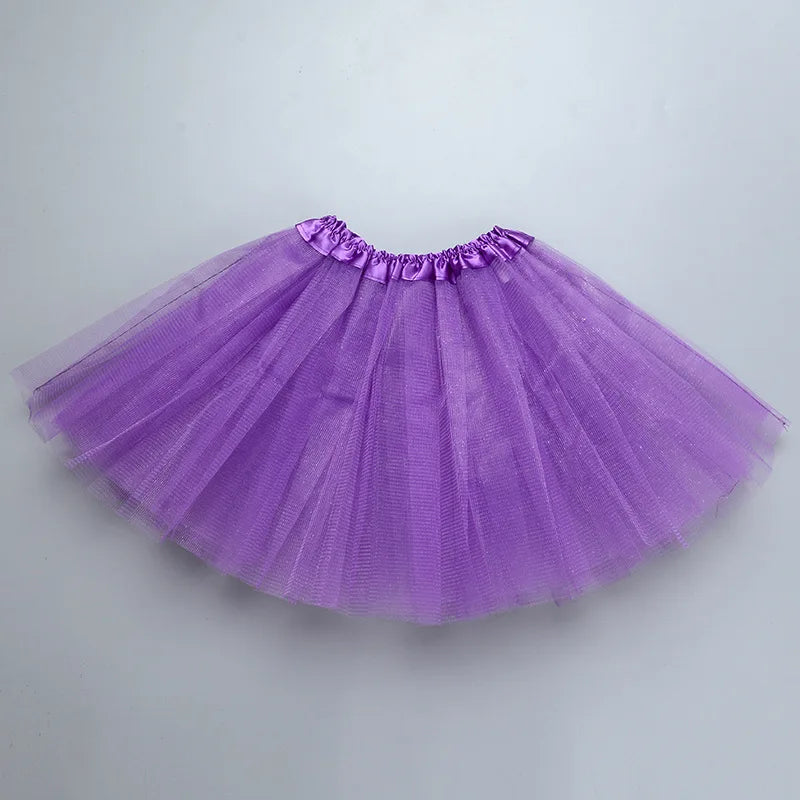 Girls’ Tulle Tutu Skirt – 3-Layer Ballet Mini Skirt for Dance, Birthday Party, Princess Dress 2-8Y
