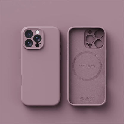 Luxury Liquid Silicone MagSafe Case for iPhone 12–17 Pro Max - Smooth Soft-Touch Wireless Charging Cover