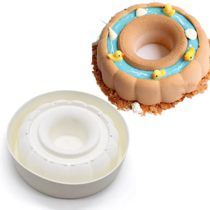 Round Corrugated Big Flower Silicone Mousse Cake Mold – Taiji French Dessert Baking & Chocolate Pudding Tool