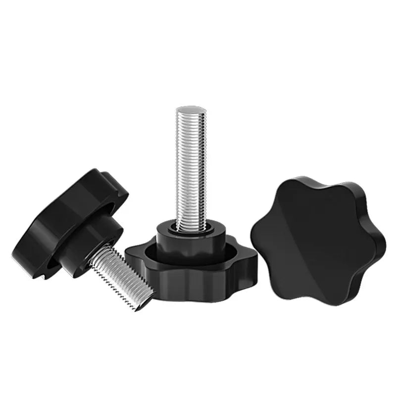 Plum-Handle Six-Star Bakelite Star Knob Screw — Manual Tightening Plastic Plum Handle M5/M6/M8, 8–70mm