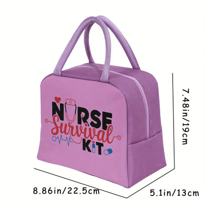 Nurse Image Theme Insulated Lunch Bag - Perfect for Students, Adults, Work, and Daily Use