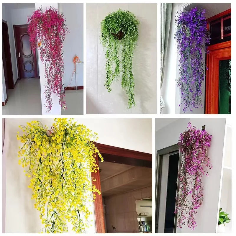 Handmade Wicker Rattan Wall Hanging Flower Planter – Garden Vine Basket Plant Holder