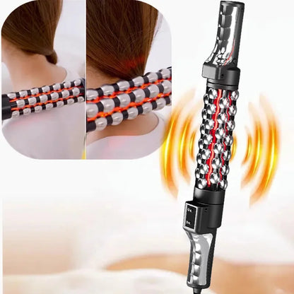 36W Red Light Heated Massage Roll Massager - 360° Rotating Inner Ball for Full Body & Anti-Cellulite