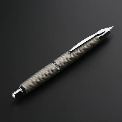 MAJOHN A1 Metal Engraved Fountain Pen: Press Fish Scale Design, Retractable with Clip/No Clip - Office and School Writing Gift