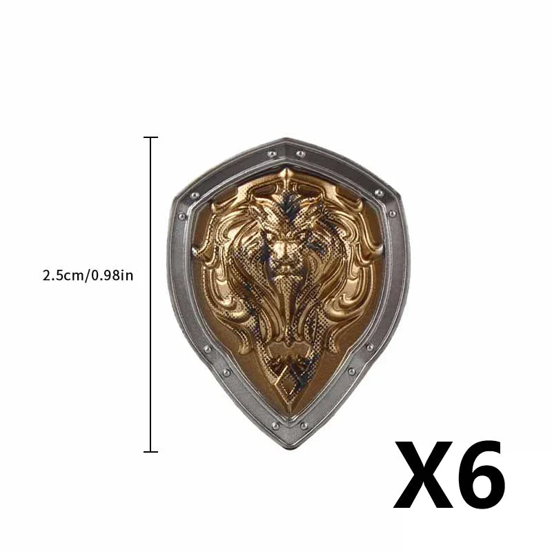 Medieval Figure Weapons Building Blocks Kit – King Sword, Lion Shield, Trident & Double-Edged Axe Battle Toy
